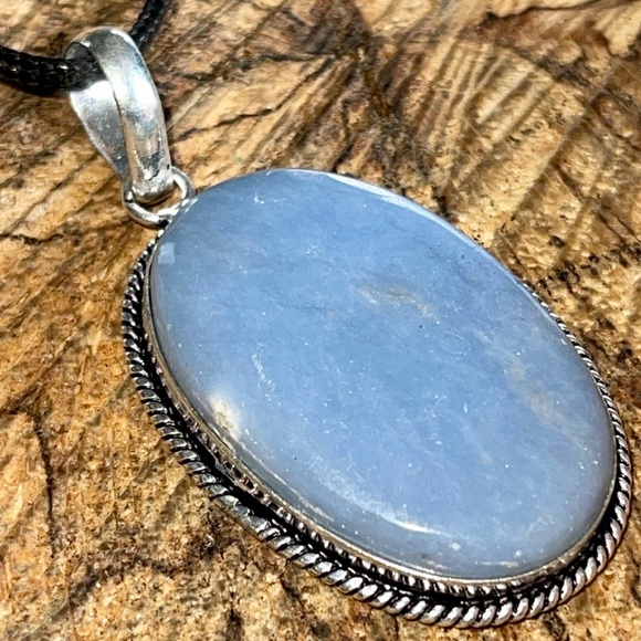 Blue Anhydrite Pendant 2 1/4” - Picture 7 of 9